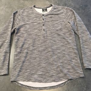 Hurley Long Sleeve Henley Shirt Medium Grey